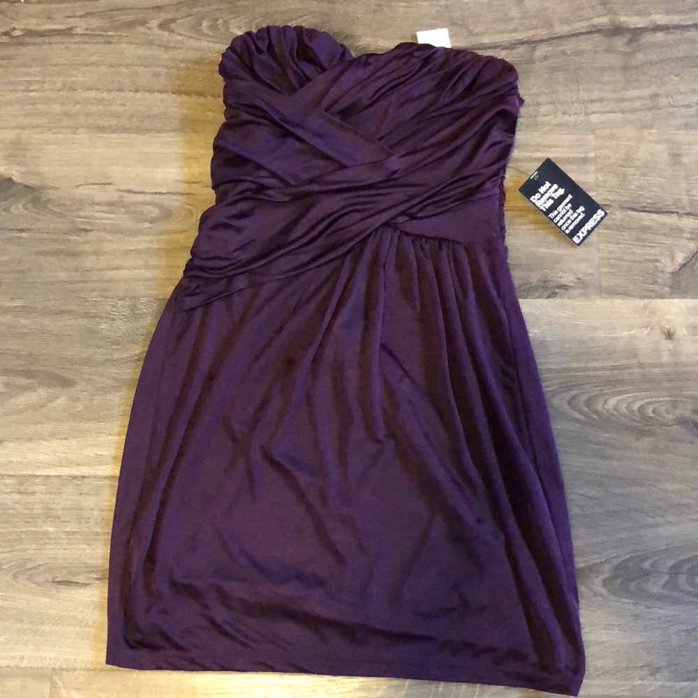Express purple strapless dress NWT